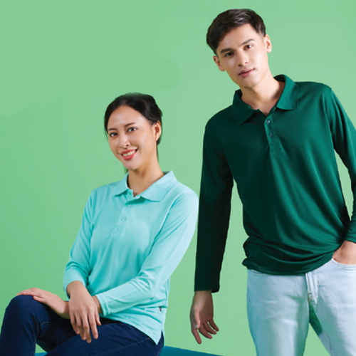 Dry fit long sleeve polo shirt QD67