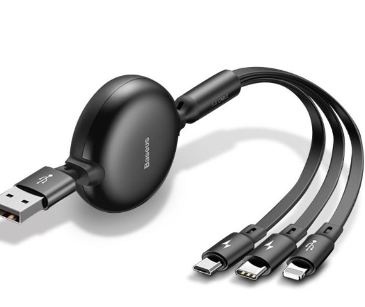 Baseus 3in1 Retraceable charging cable 3.5A (ABS)