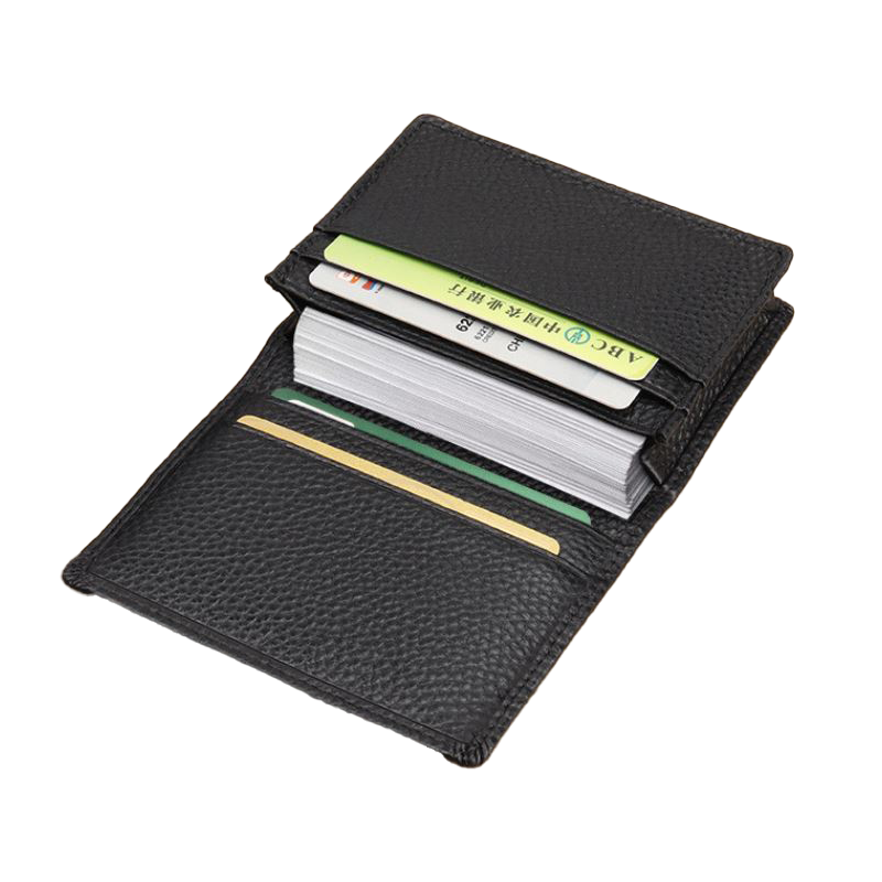 Genuine leather expandable card holder
