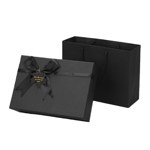 Black hard box with ribbon