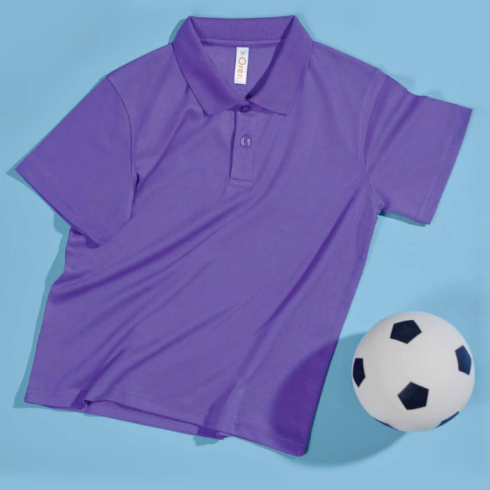 Kids Microfibre Eyelet Short Sleeve Polo Shirt QD98